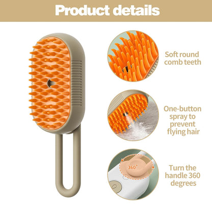 2PCS Pet Steamy Brush, Cat Grooming Comb with Steam, 3 in 1 Self Cleaning Cat Steamy Brush, Multifunctional Pet Hair Comb Grooming Brush Dog Steamy Brush, Pet Steam Brush Spray Comb for Cats (A)