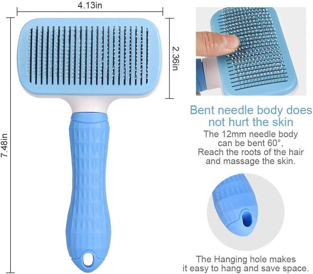 Cute Meows Dog &amp; Cat Brush for Shedding, Dematting &amp; Grooming – Pet Hair Undercoat Rake