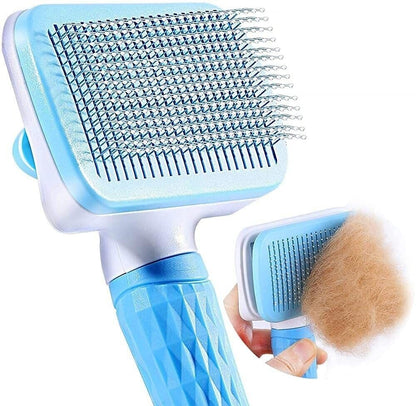 Cute Meows Dog &amp; Cat Brush for Shedding, Dematting &amp; Grooming – Pet Hair Undercoat Rake