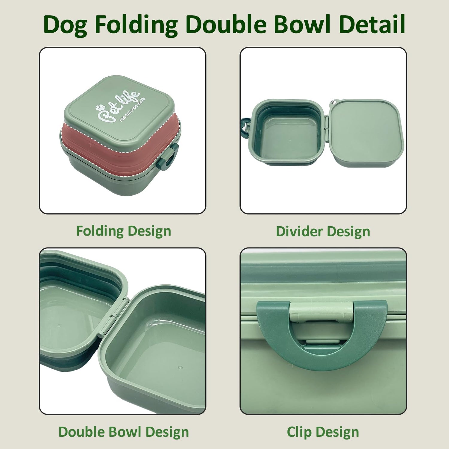 PINVNBY 2PCS Collapsable Dog Water Bowl, Portable Travel Dog Bowls with Lids Foldable Puppy Silicone Dish for Food and Water Feeding for Walking Camping and Hiking