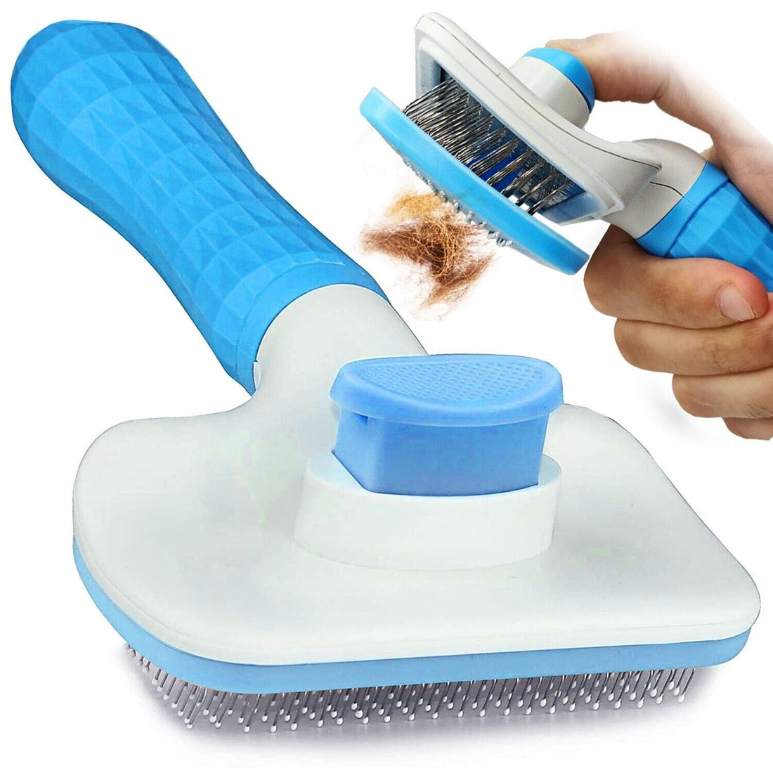 Cute Meows Dog &amp; Cat Brush for Shedding, Dematting &amp; Grooming – Pet Hair Undercoat Rake