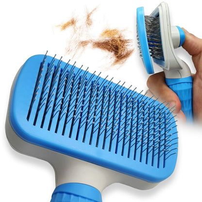 Cute Meows Dog &amp; Cat Brush for Shedding, Dematting &amp; Grooming – Pet Hair Undercoat Rake