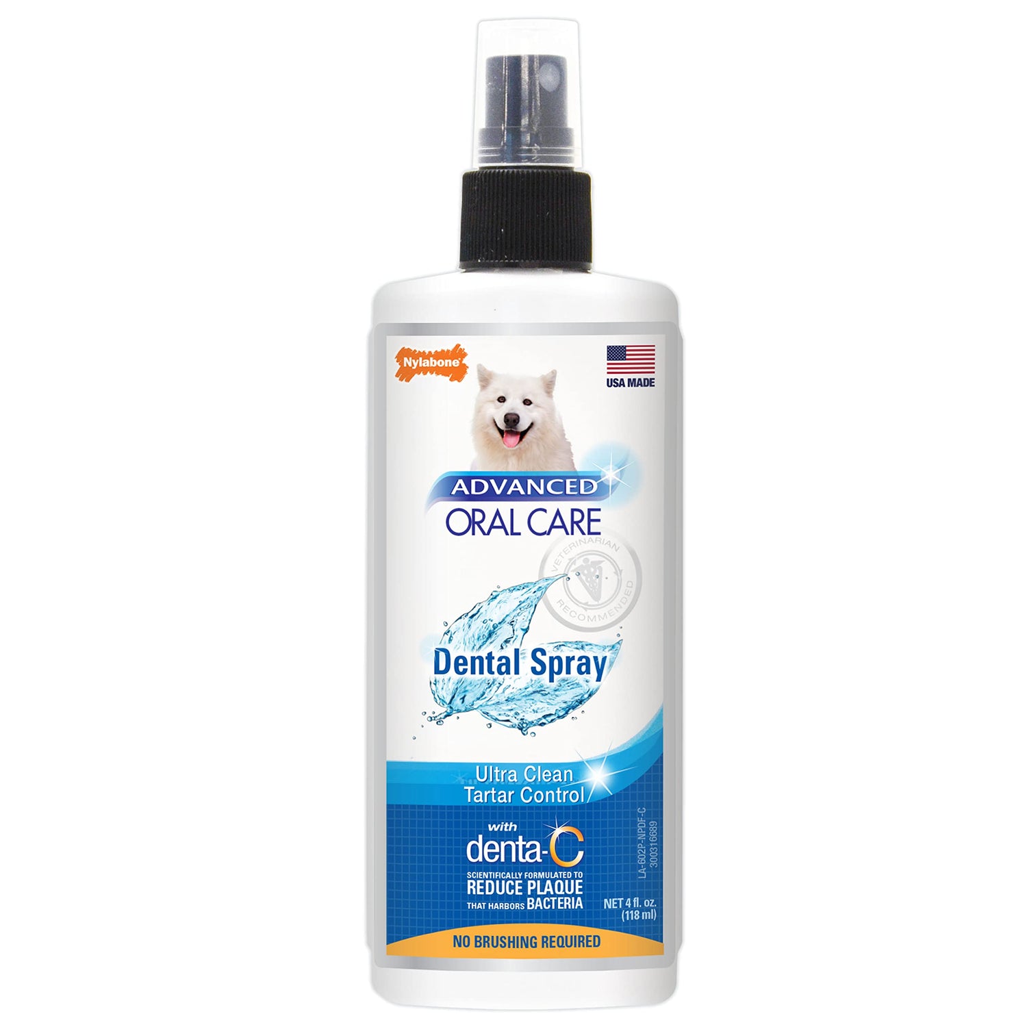 Nylabone Advanced Oral Care Dog Dental Spray - Liquid Tartar Remover - Dog Breath Freshener &amp; Teeth-Cleaning Spray (4 oz.)