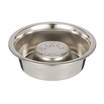 Neater Feeder Deluxe Medium Mess Proof Feeder for Medium Dogs, 1 Cup Slow Feed Bowl &amp; 5 Cup Stainless Steel Water Bowl, Elevated, No Spill, Non-Tip, Non-Slip. Aids Digestion. Made in USA