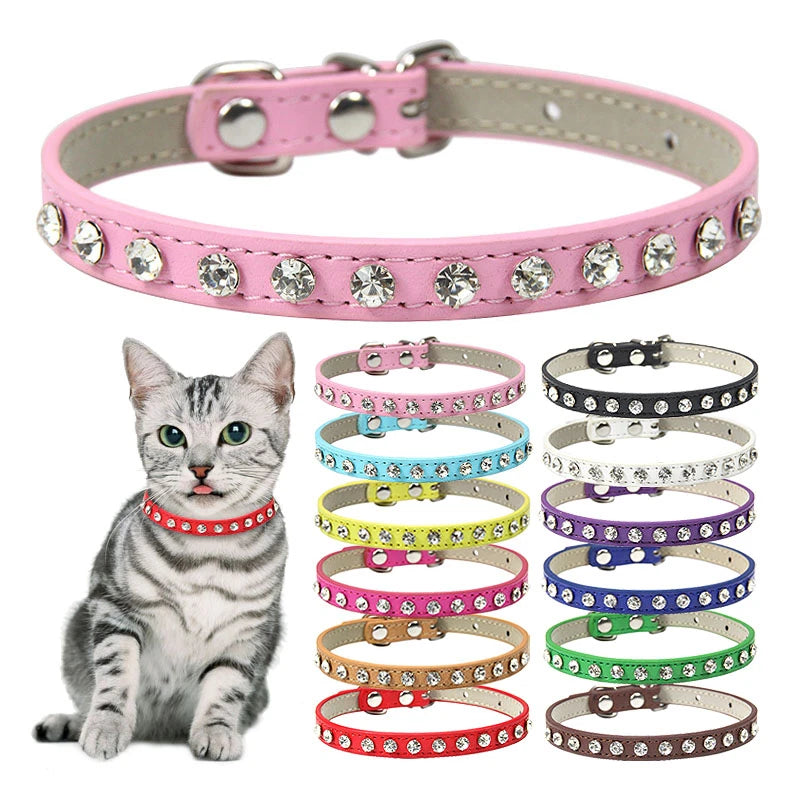 Luxury Rhinestone Rivets Cat Collar