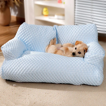 Plush dog bed