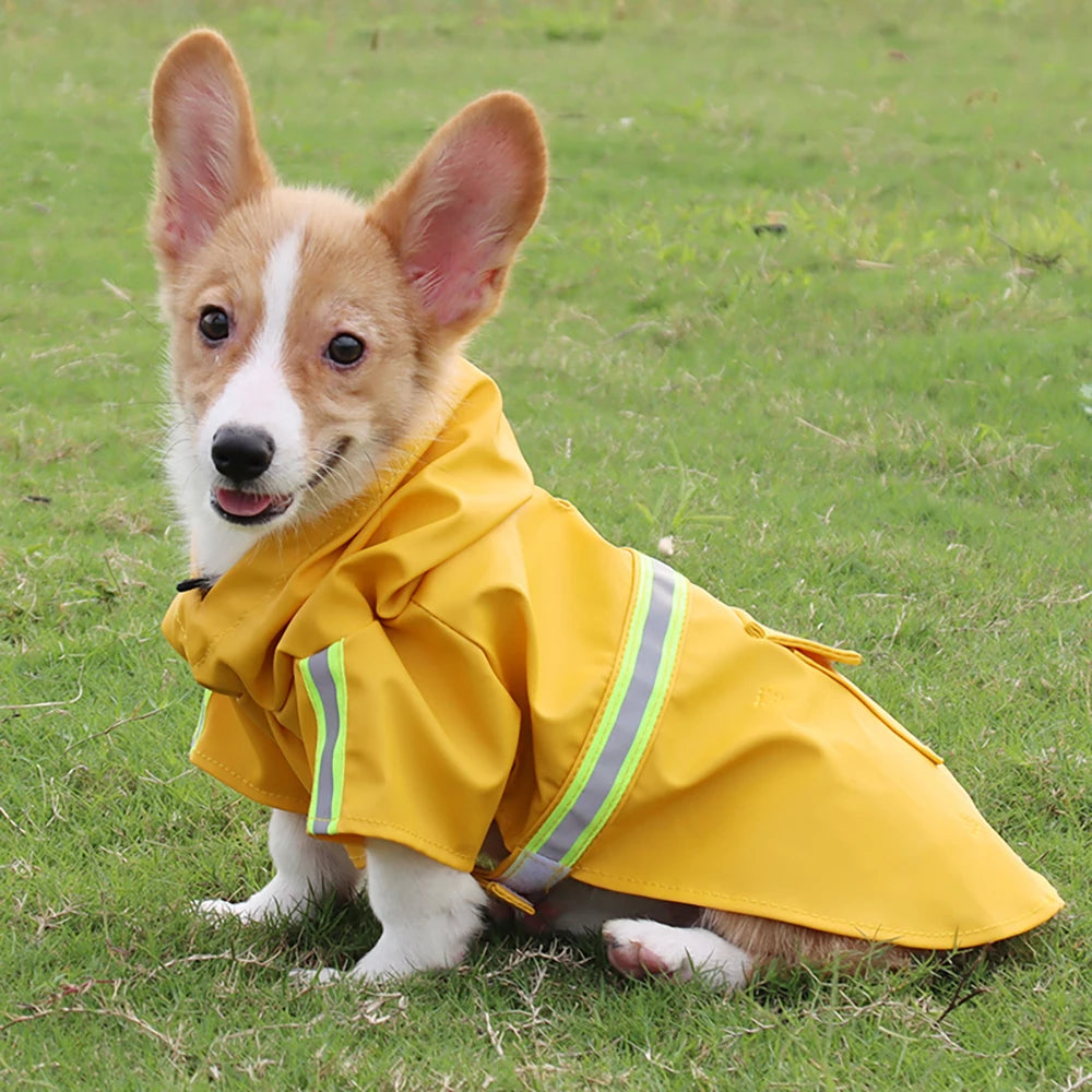 Reflective Hooded Dog Raincoat