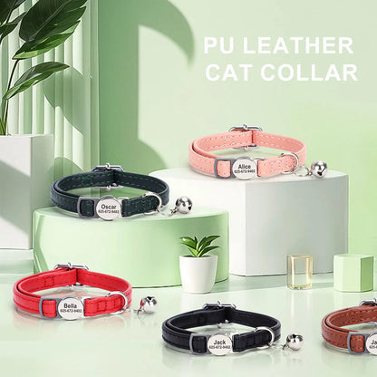 Custom PU Leather Cat Collar