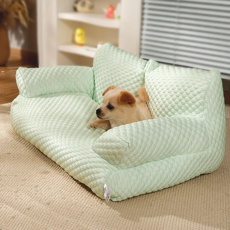 Plush dog bed