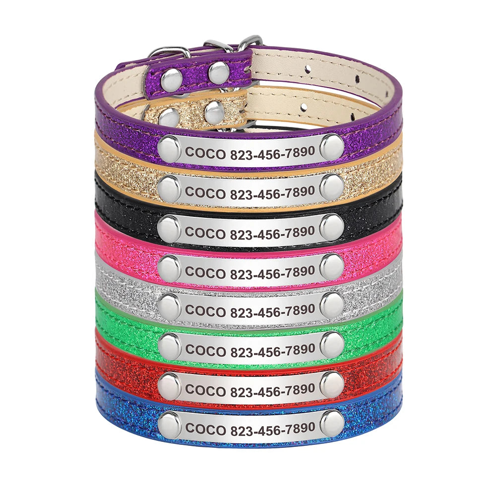 Personalized Leather Cat Collar