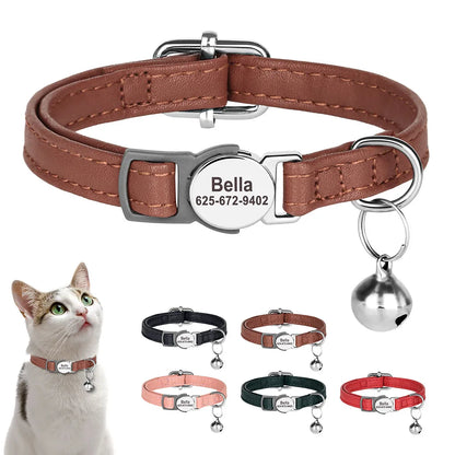 Custom PU Leather Cat Collar