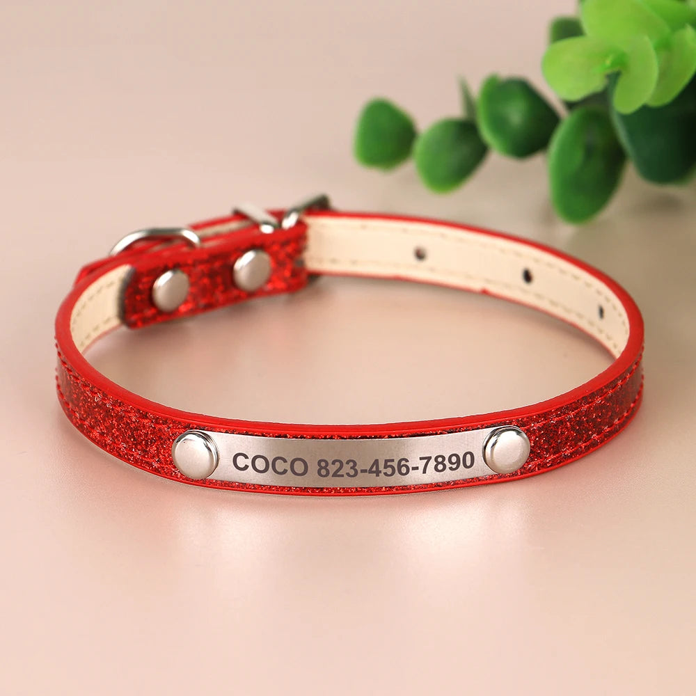 Personalized Leather Cat Collar